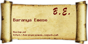 Baranya Emese névjegykártya